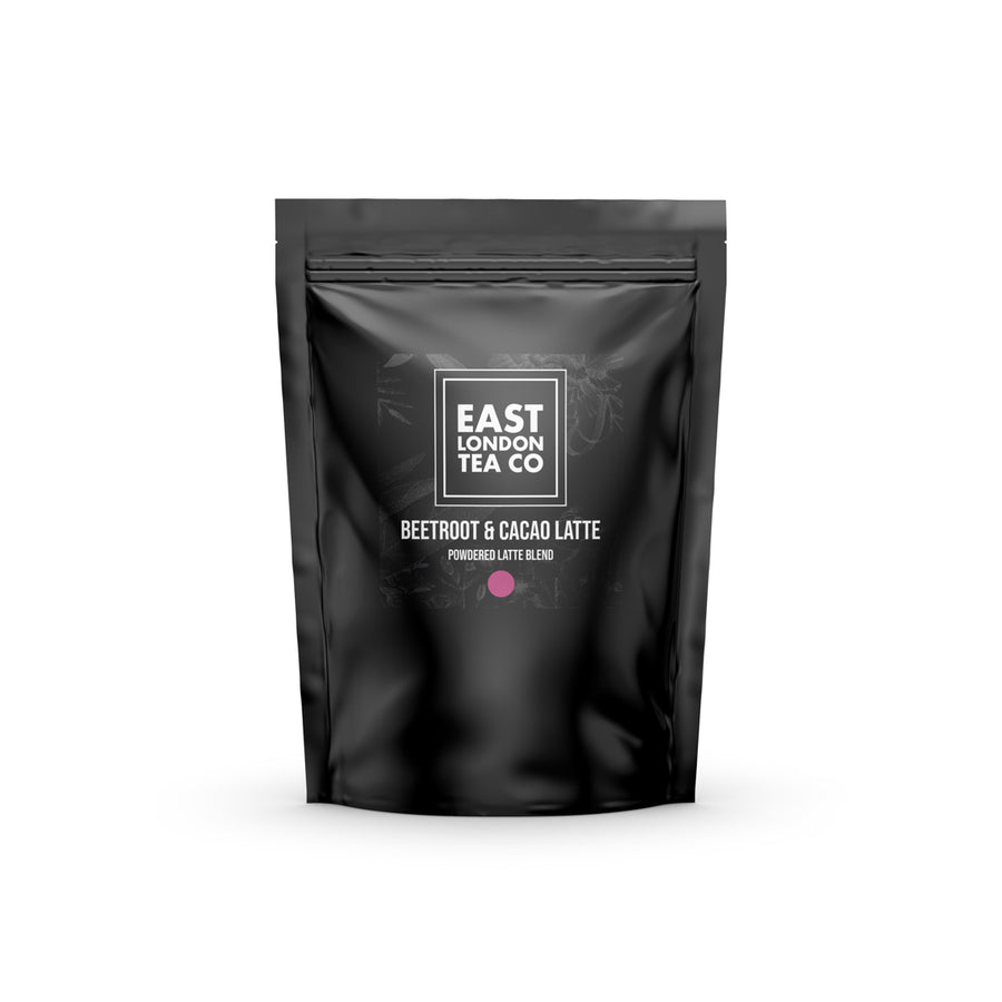 Beetroot & Cacao Powdered Latte Blend Teabags From East London Tea Company at 499 Hackney Road in East London.