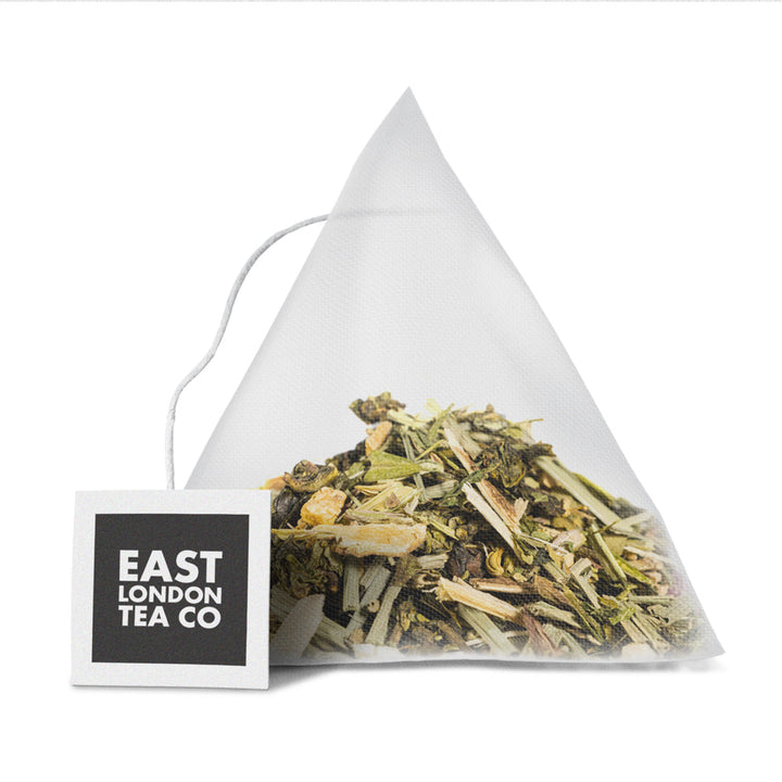 Perk Me Up Pyramid Teabags from East London Tea Company at 499 Hackney Road in East London.