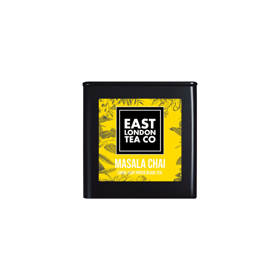 Masala Chai Loose Leaf Spiced Black Tea Small Tin From East London Tea Company at 499 Hackney Road in East London.