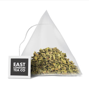 Simply Peppermint Pyramid Loose Leaf Teabags from East London Tea Company at 499 Hackney Road in East London.