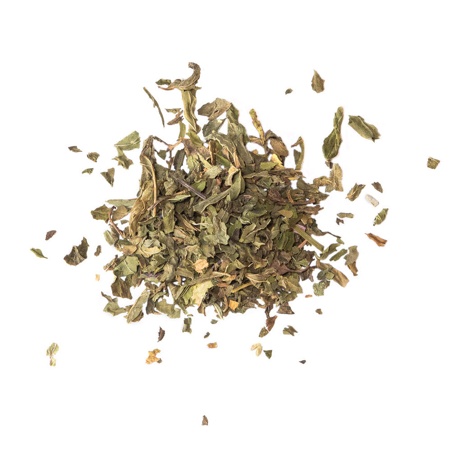 Simply Peppermint Pyramid Loose Leaf Tea Leaves from East London Tea Company at 499 Hackney Road in East London.